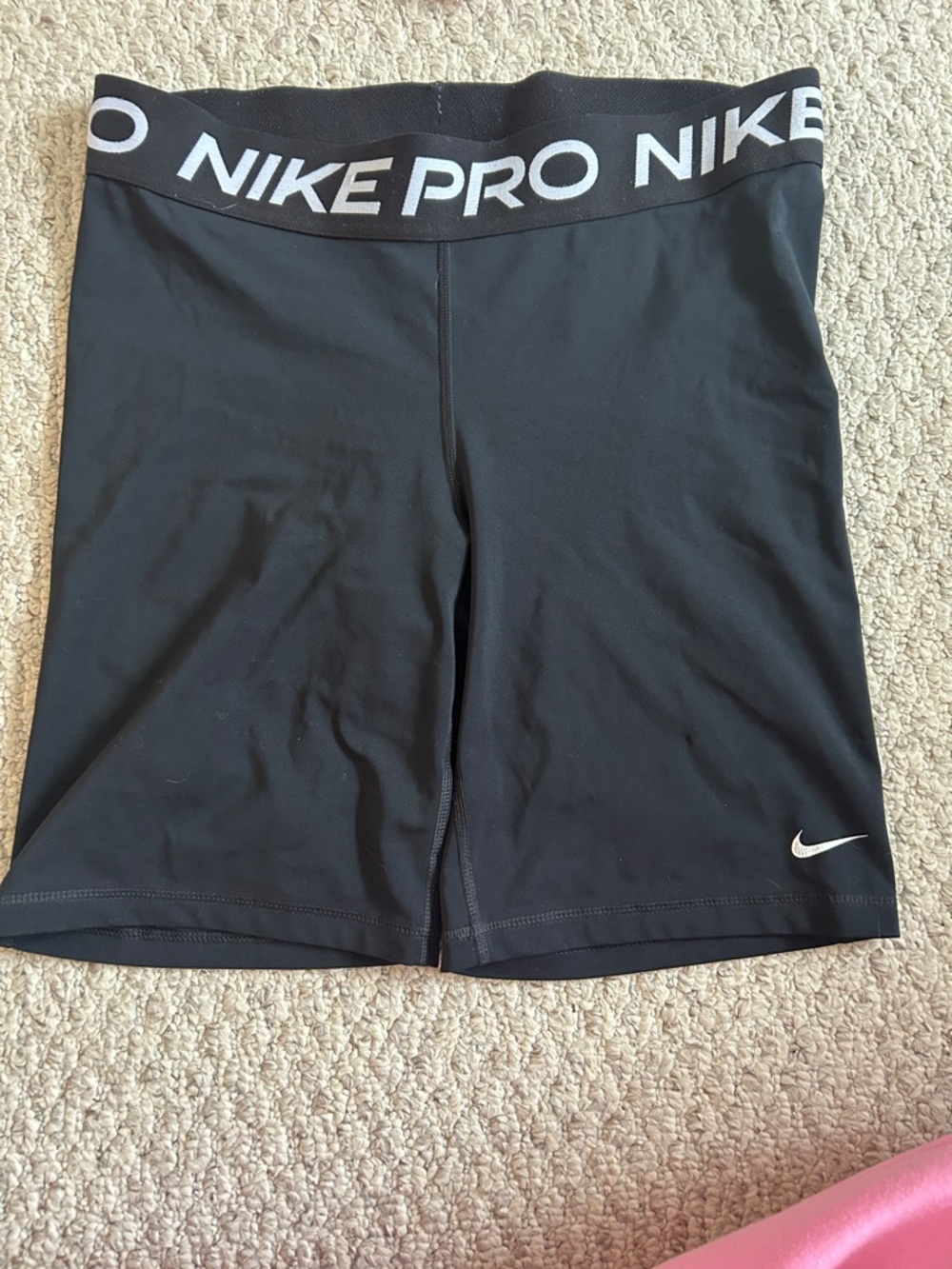 5in Nike Black Compression Bike Shorts with White Logo